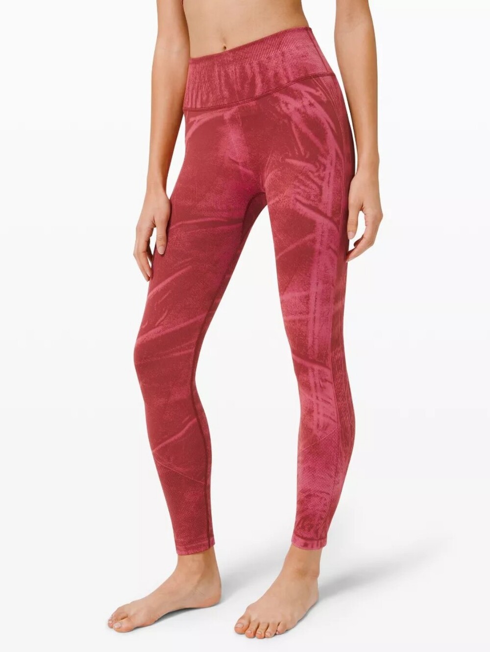 Lululemon Pink Tie-Dye Activewear Leggings SZ 8 Good Condition